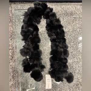 Adrienne Landau Black Fur Scarf